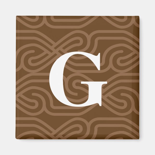 Íman Monograma do ornamentado - Letra G (Frente)
