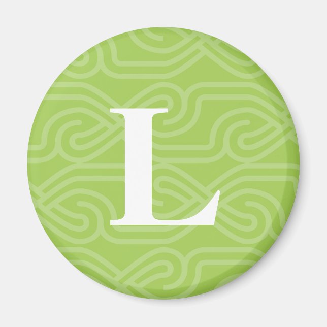 Íman Monograma do ornamentado - Letra L (Frente)