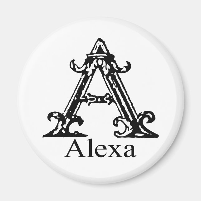 Íman Monograma do rico: Alexa (Frente)