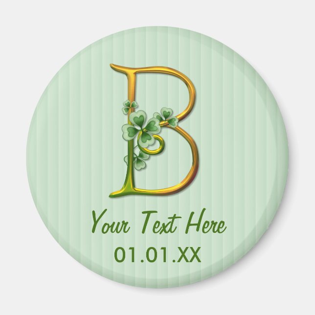 Íman Monograma Dourado irlandês B (Frente)