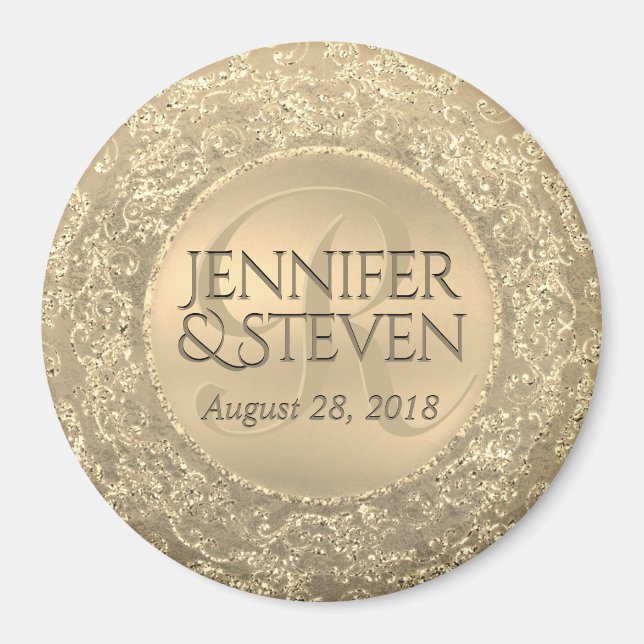 Íman Monograma Dourado Selo (Frente)