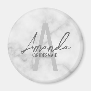 Íman Monograma e Nome da Moderna Personalizada Bridesma