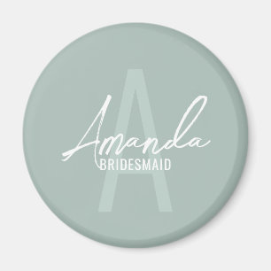 Íman Monograma e Nome da Moderna Personalizada Bridesma