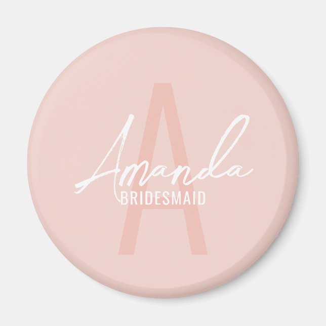 Íman Monograma e Nome da Moderna Personalizada Bridesma (Frente)