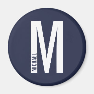 Íman Monograma e Nome de Negrito Personalizado Moderno