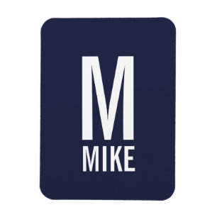 Íman Monograma e Nome de Negrito Personalizado Moderno