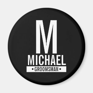Íman Monograma e Nome do Padrinho de casamento Personal
