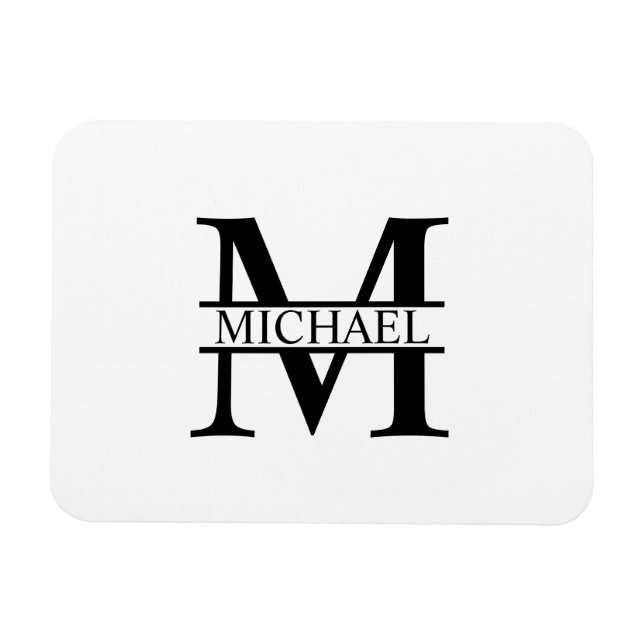 Íman Monograma e Nome Personalizados (Horizontal)