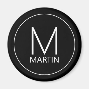 Íman Monograma e Nome Personalizados Modernos
