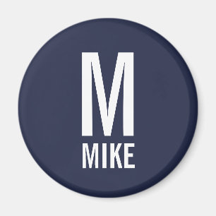 Íman Monograma e Nome Personalizados Modernos