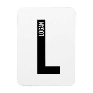 Íman Monograma e Nome Personalizados Modernos e Destaca