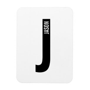 Íman Monograma e Nome Personalizados Modernos e Destaca