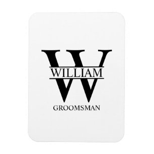 Íman Monograma e Nome Personalizados para os Padrinhos