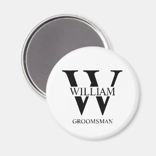 Íman Monograma e Nome Personalizados para Padrinhos