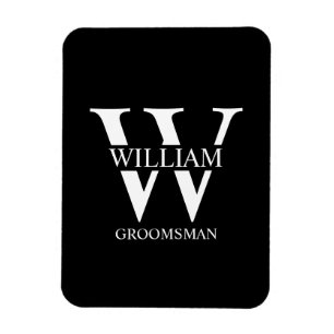 Íman Monograma e Nome Personalizados para Padrinhos
