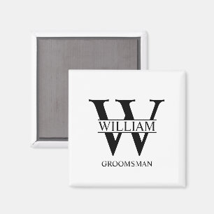 Íman Monograma e Nome Personalizados para Padrinhos