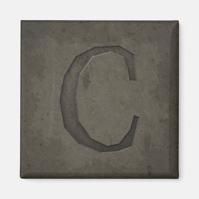 Íman Monograma em concreto - Letra C (Frente)