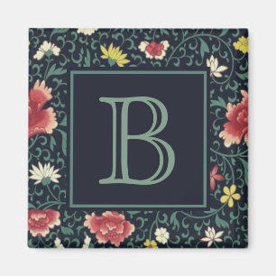 Íman Monograma Floral Antigo e Bonito