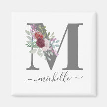 Monograma Floral Moderno com Nome Inicial