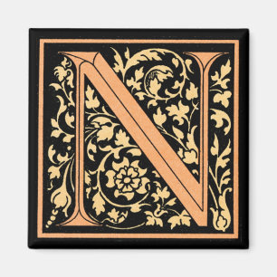 Íman Monograma Floral 'N' - Magnet