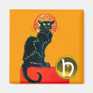 ÍMAN MONOGRAMA GEM DE FESTA DE GATO NEGRO