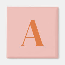 Monograma Inicial Minimalista Rosa e Laranja
