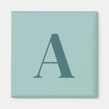 Monograma Inicial Minimalista Turquesa/Verde-água