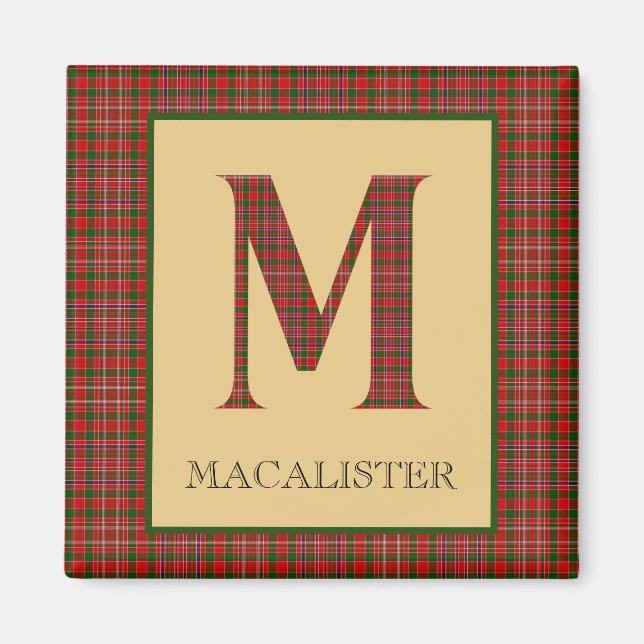 Íman Monograma M em Tartan MacAlister  (Frente)