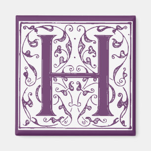 Íman Monograma ornamentado de H