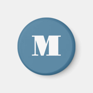 Íman Monograma, Pastel Azul Sólido, profissional minima