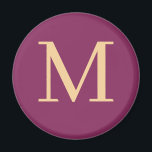 Íman Monograma personalizado<br><div class="desc">Íman monograma com cores elegantes Personalize-o agora; clique no botão personalizar para adicionar o seu íman inicial</div>