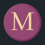 Íman Monograma personalizado<br><div class="desc">Íman monograma com cores elegantes Personalize-o agora; clique no botão personalizar para adicionar o seu íman inicial</div>