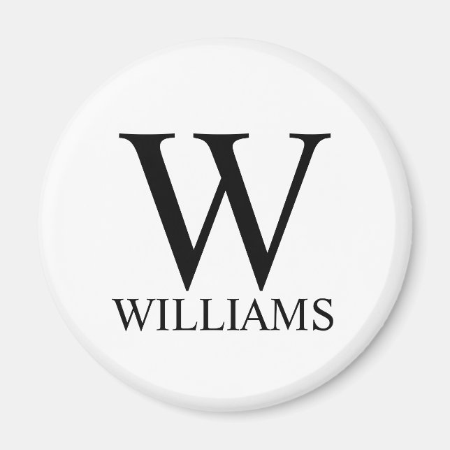 Íman Monograma Personalizado Clássico e Nome (Frente)