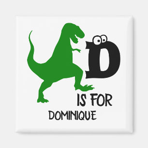 Íman Monograma personalizado D é para o T Rex fofo do d
