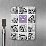 Íman Monograma Personalizado de Colagem de Fotos do Ins<br><div class="desc">Modern Pastel Purple Lilac - Use 11 fotos quadradas para criar um presente exclusivo e pessoal. Ou você pode ficar com o filhote hipster e fazer uma moda. Se precisar ajustar as fotos,  clique na ferramenta personalizar para fazer alterações.</div>