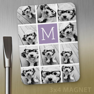 Íman Monograma Personalizado de Colagem de Fotos do Lav