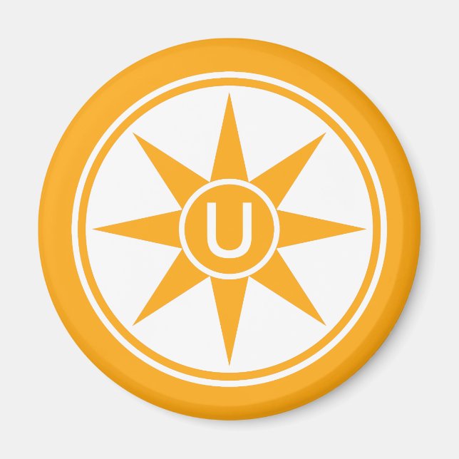 Íman Monograma personalizado e botões de cor (Frente)