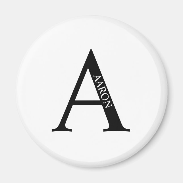 Íman Monograma personalizado e ímã de nome (Frente)