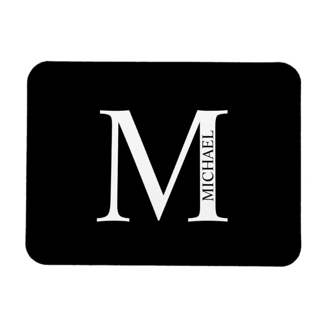 Íman Monograma personalizado e ímã de nome (Horizontal)