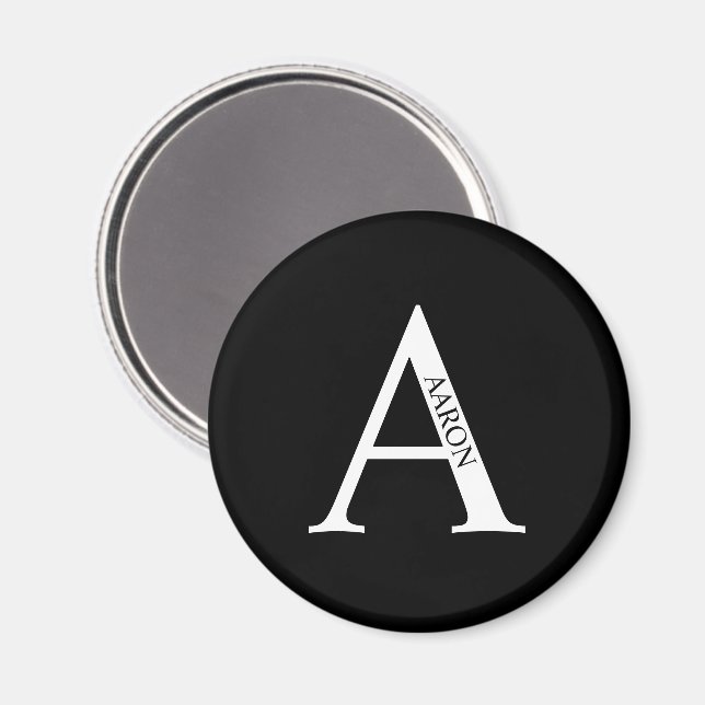 Íman Monograma personalizado e ímã de nome (Front/Back)