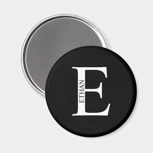 Íman Monograma personalizado e ímã de nome (Front/Back)