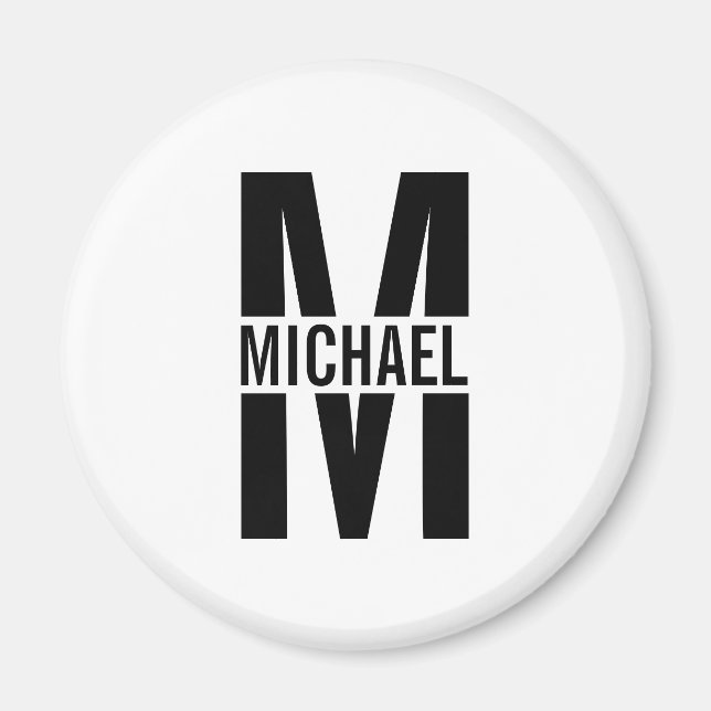 Íman Monograma personalizado e ímã de nome (Frente)