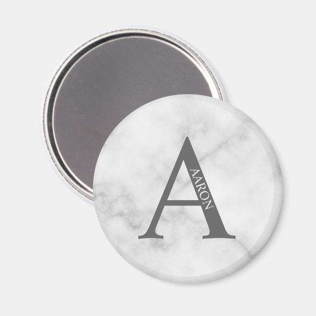 Íman Monograma personalizado e ímã de nome (Front/Back)