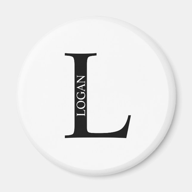 Íman Monograma personalizado e ímã de nome (Frente)