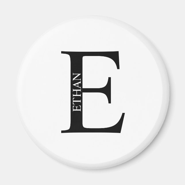 Íman Monograma personalizado e ímã de nome (Frente)