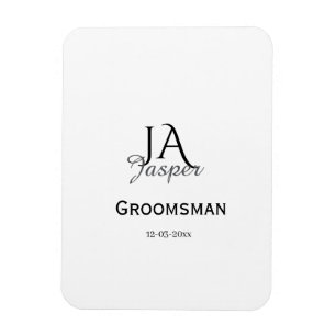 Íman Monograma personalizado padrinho melhor homem nome