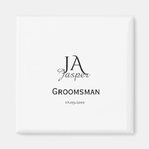 Íman Monograma personalizado padrinho melhor homem nome