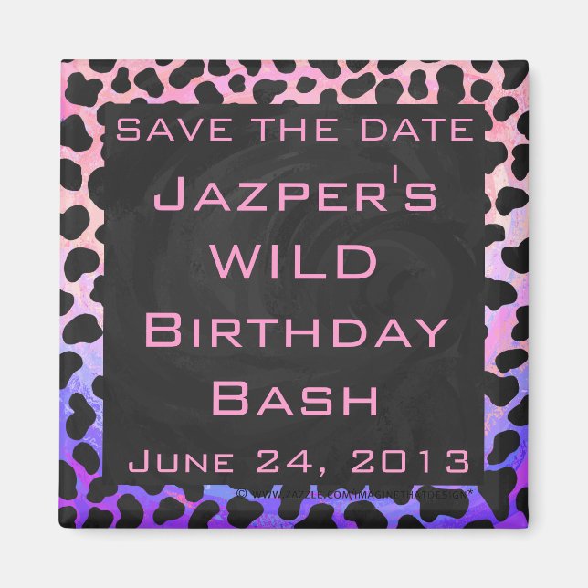 Íman Monograma, preto-e-rosa Dalmático (Frente)