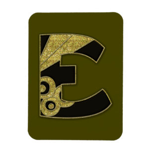Íman monograma retro - E