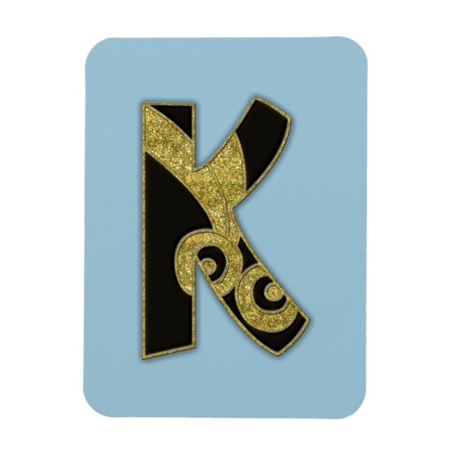 Íman monograma retrô - K (Vertical)